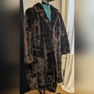 Vintage full mink peacoat, chocolate brown, size M
